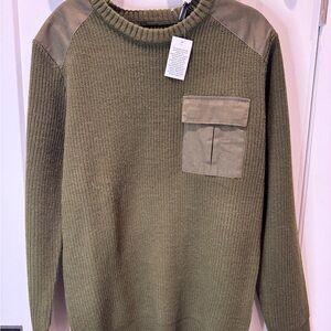 NWT Joe's Jeans Earth tone Ribbed Crewneck Sweater with pocket Boho minimalist